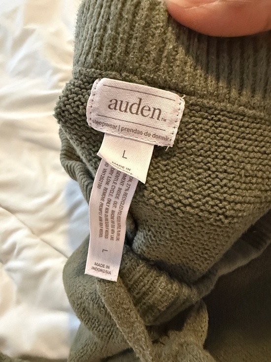 Auden Women’s Olive Green Open-Front Robe Cardigan + Wide-Leg Pant Set Size M/L - Picture 10 of 11